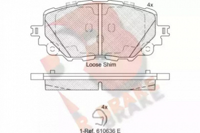 R BRAKE rb2251 -  Комплект тормозных колодок, дисковый тормоз